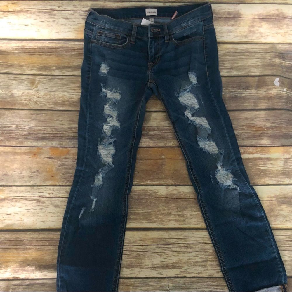 Medium Wash Distressed Jeans 